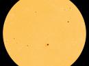 Sunspots AR3242 and AR3245 have 'beta-gamma' magnetic fields that harbor energy for M-class solar flares. [Photo courtesy of SDO/HMI]